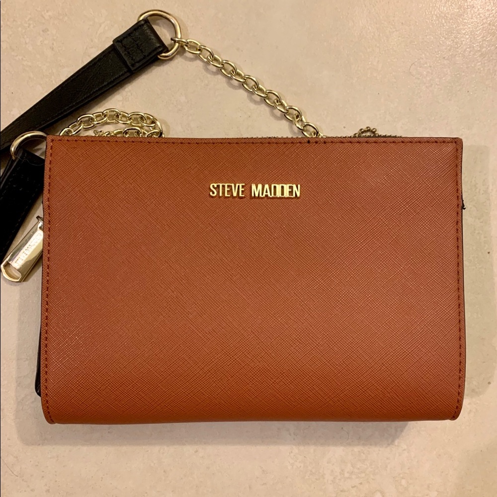 Steve Madden brown leather shoulder bag